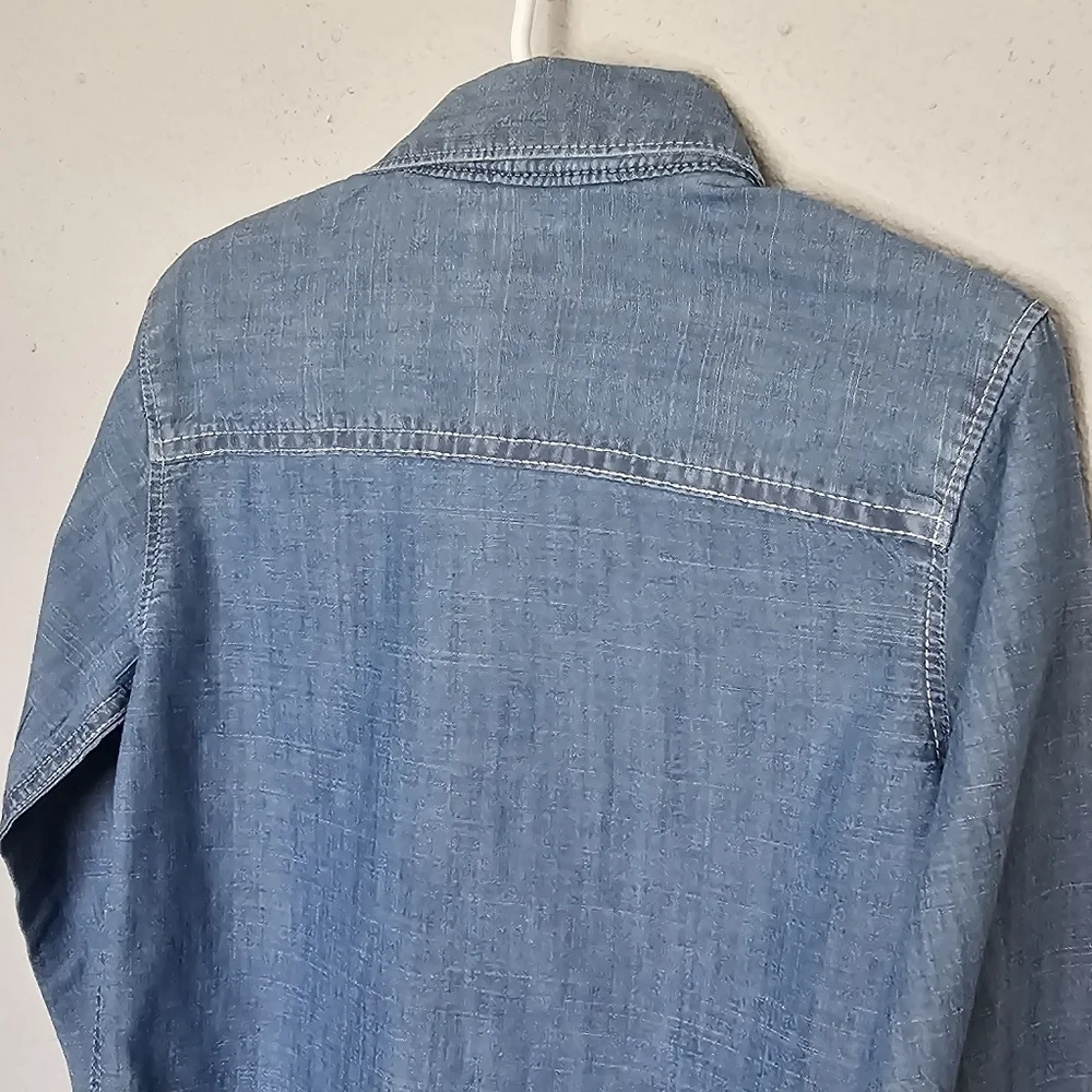 Carters Nautical Anchor Embroidered Blue Button Long Sleeve Shirt‎ Size 4T